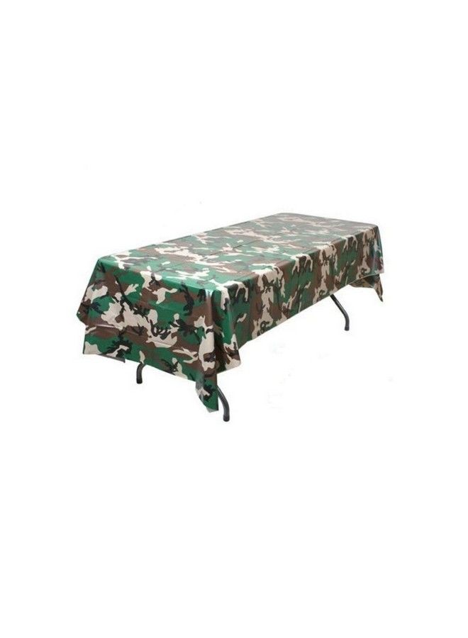 Oojami Pack Of 4 Camouflage Plastic Tablecover Camo Tablecloth 54" X 108" - Image 1