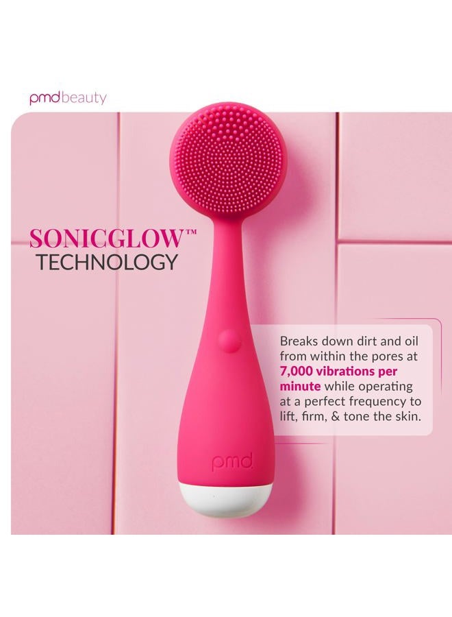 PMD Beauty Clean Mini - Smart Facial Cleansing Device with Silicone Brush and Anti-Aging Massager, Pink - Image 2