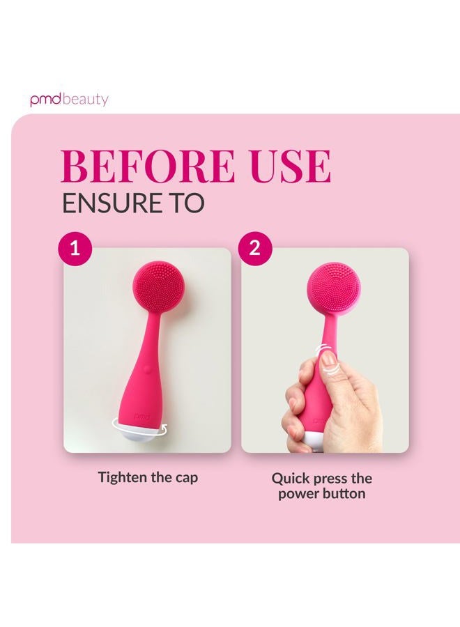 PMD Beauty Clean Mini - Smart Facial Cleansing Device with Silicone Brush and Anti-Aging Massager, Pink - Image 5