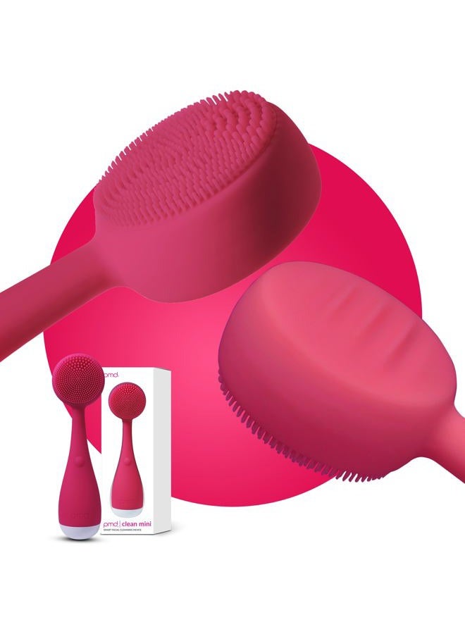 PMD Beauty Clean Mini - Smart Facial Cleansing Device with Silicone Brush and Anti-Aging Massager, Pink - Image 1