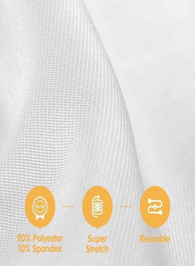 BRILLMAX 6 Pack White Spandex Table Covers for 6 Ft Rectangle Tables - 180 GSM Thick Stretch Tablecloth Fitted, Reinforced Foot Pockets, Wrinkle Free Cloth for Wedding Banquet Party Trade Show - Image 2