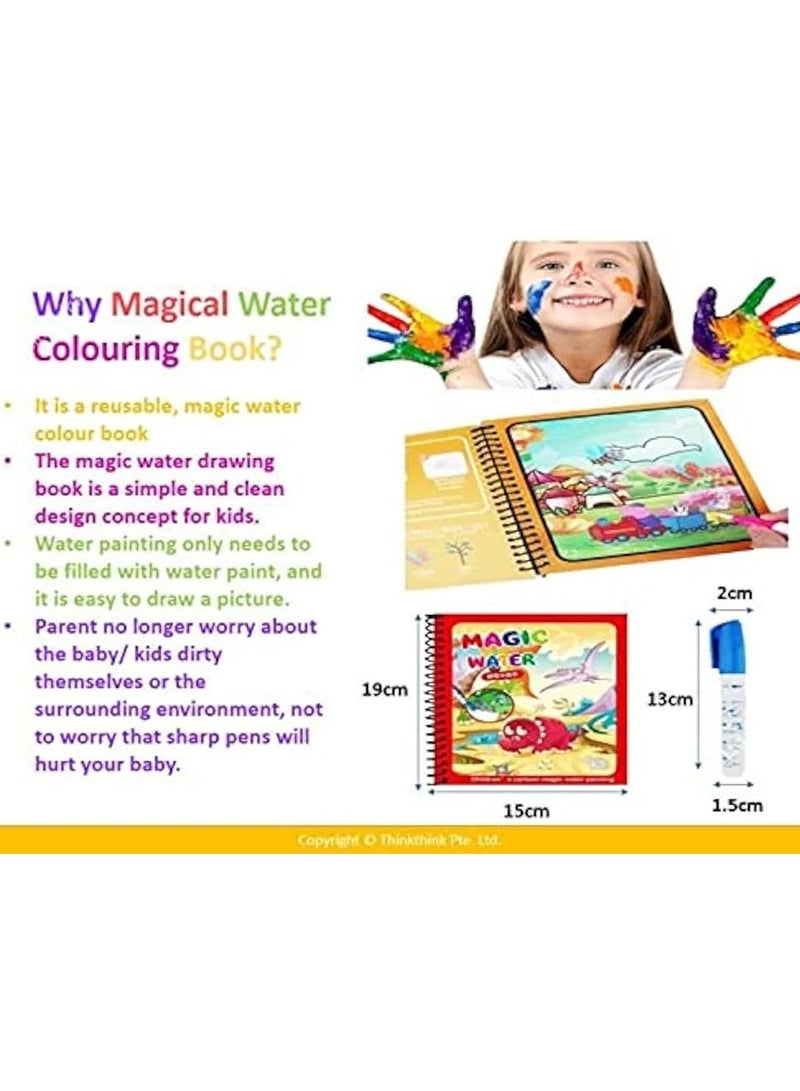 Magic coloring book with water - no mess or stains - multiple fun and educational drawings - for boys and girls (cat design) - Image 3