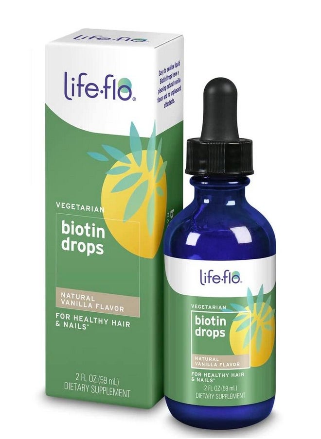 Life-flo Biotin Drops 10000 Mcg With Vitamin D3 ; Liquid Supplement For Healthy Hair Skin & Nails ; 2Oz 60 Servings  - Image 2