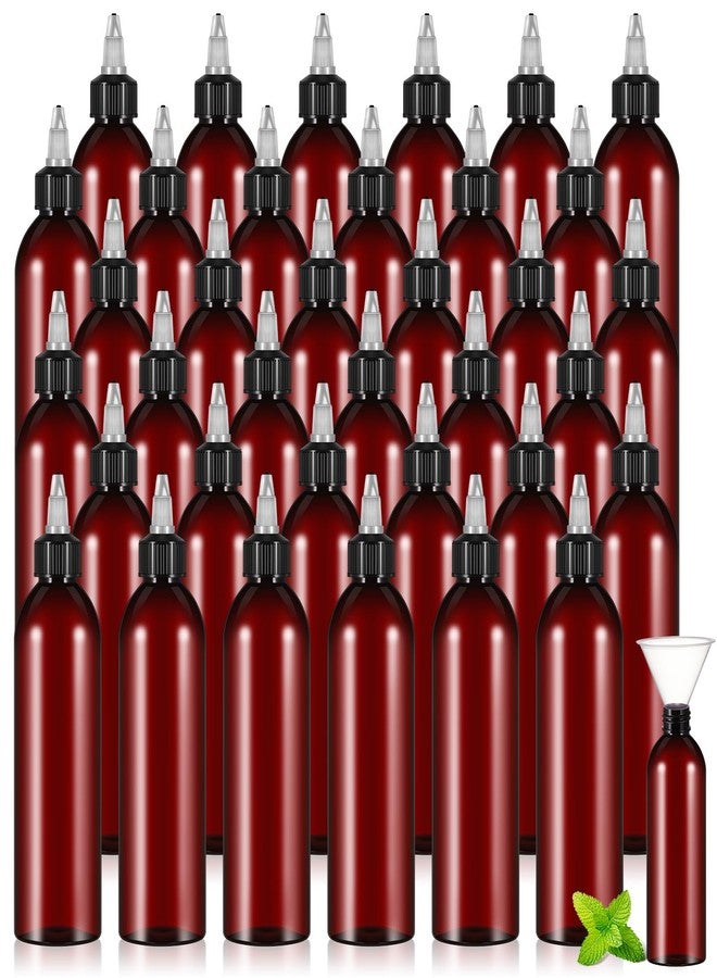 Barydat مجموعة باريدات من 36 زجاجة ضغط سعة 8 أونصة، مزودة بغطاء لولبي، زجاجات زيت شعر فارغة مع قمع، زجاجات بلاستيكية كهرمانية قابلة لإعادة التعبئة، مناسبة لزيت الشعر السائل والشامبو واللوشن - Image 1