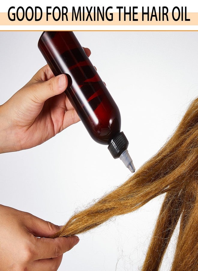 Barydat مجموعة باريدات من 36 زجاجة ضغط سعة 8 أونصة، مزودة بغطاء لولبي، زجاجات زيت شعر فارغة مع قمع، زجاجات بلاستيكية كهرمانية قابلة لإعادة التعبئة، مناسبة لزيت الشعر السائل والشامبو واللوشن - Image 5