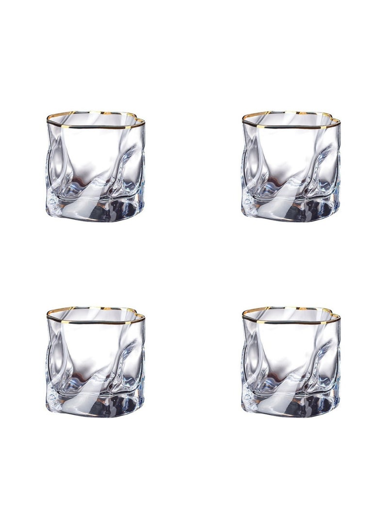 آنا طقم 4 قطع من أكواب زجاجية كريستالية متعرجة - Image 1