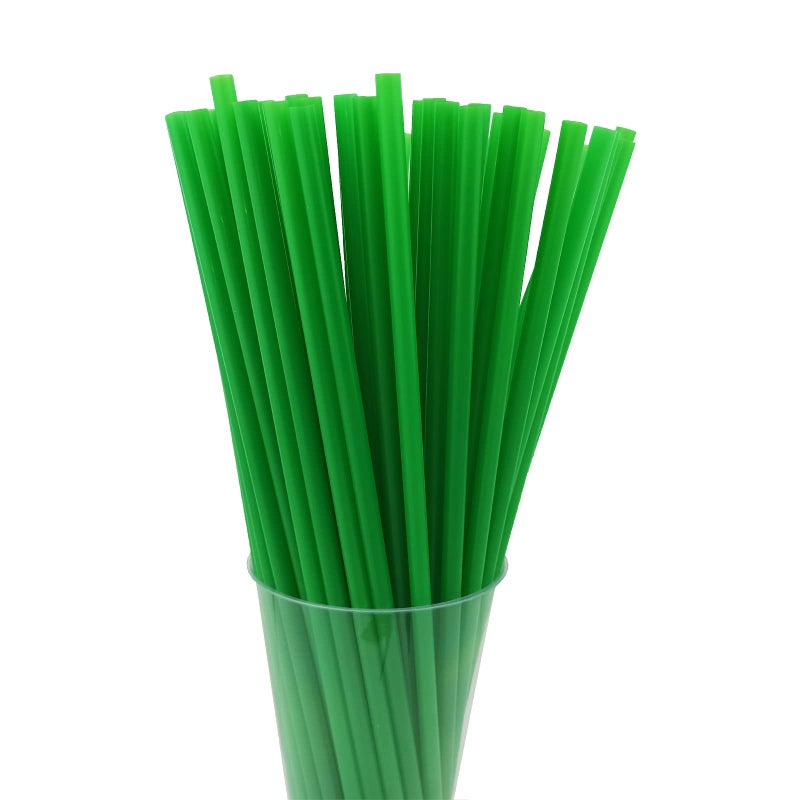 YAOSHENG 200PCS 10.2 Inches Disposable Decorative Green Plastic Straws for Birthday Wedding Cocktail Party Supplies (0.23 * 10.2inch) (Green) - Image 1