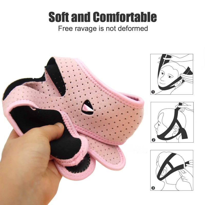 Gihunk Chin Strap - Chin Strap for Cpap Users, Cpap Chin Strap, Anti Snoring Chin Strap, Chin Strap for Snoring, Breathable Comfortable Cpap Chin Straps for Men and Women, Extension Strap, Pink (Pink) - Image 4