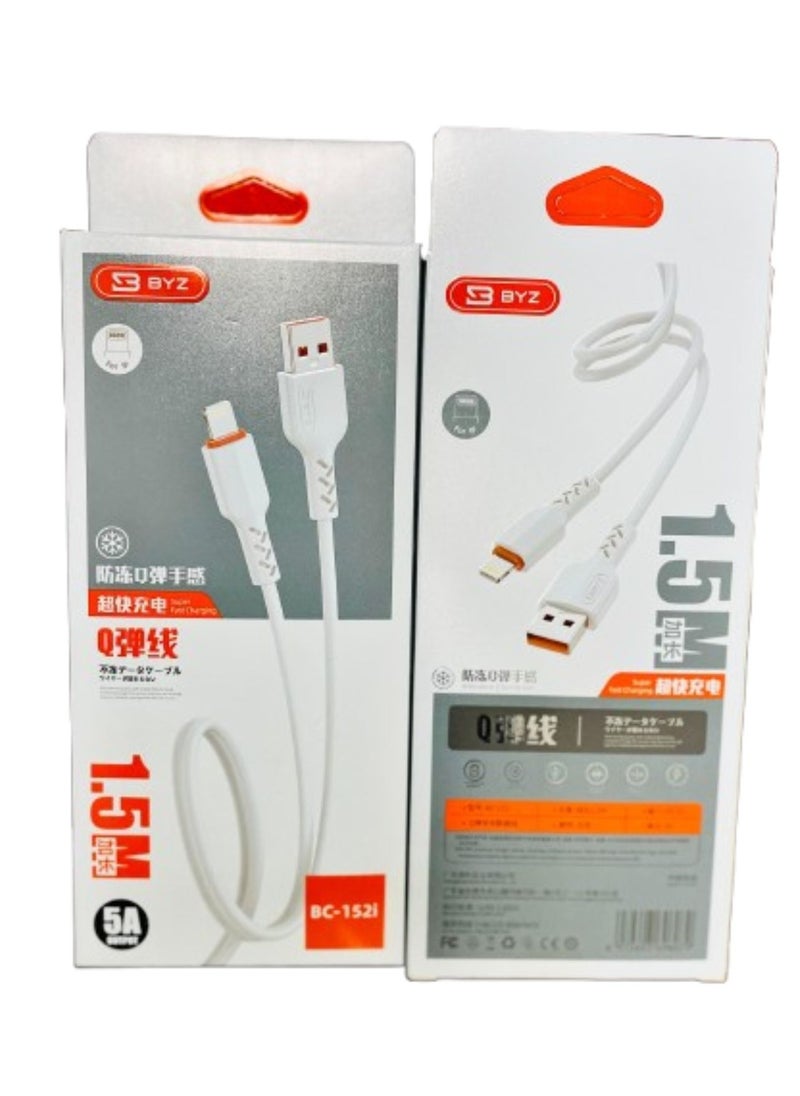 BYZ Pack iPhone Fast Charger Lightning Cable 1.5m USB To Lighting Power Delivery Charging Cord for iPhone 14 13 Pro Max 13 Pro 12 Mini 11 XR XS X 8 SE, iPad  - Image 1