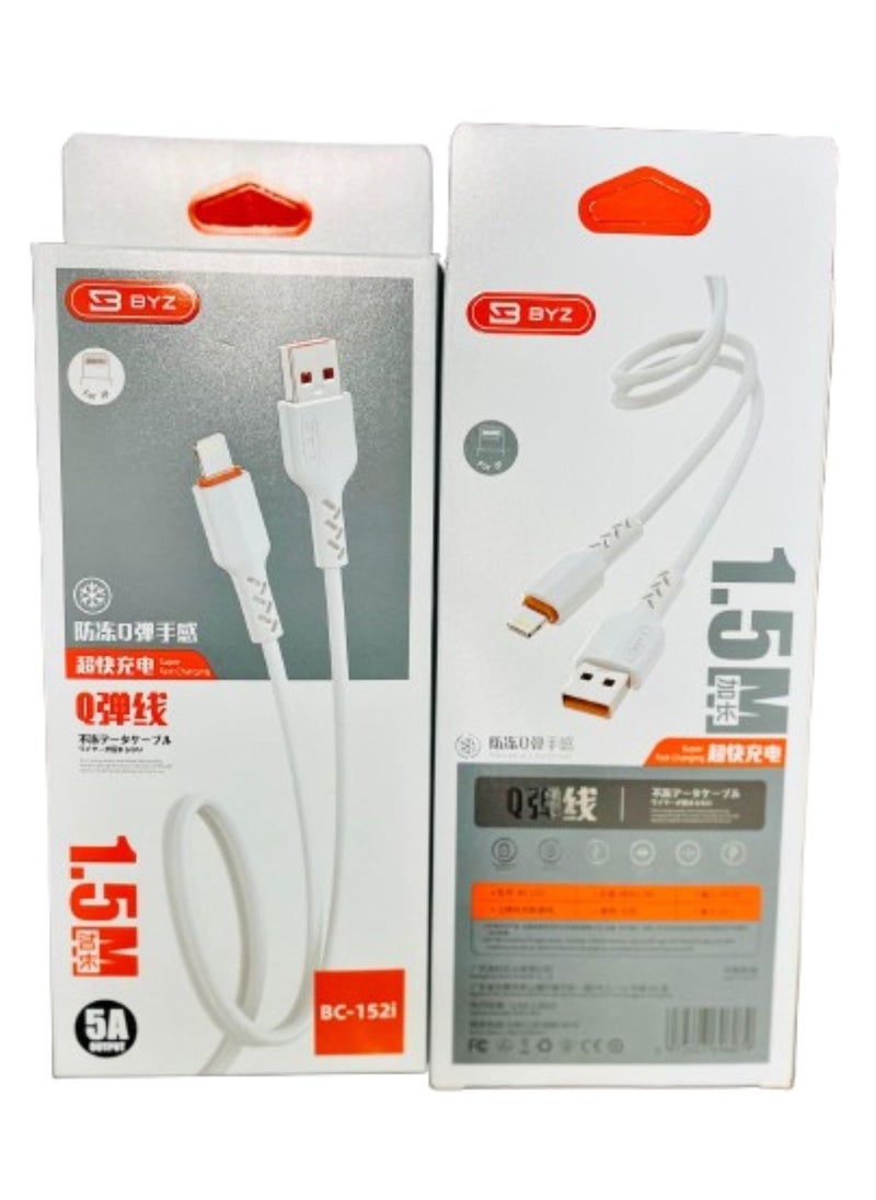 BYZ Pack iPhone Fast Charger Lightning Cable 1.5m USB To Lighting Power Delivery Charging Cord for iPhone 14 13 Pro Max 13 Pro 12 Mini 11 XR XS X 8 SE, iPad  - Image 2