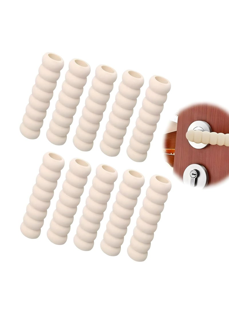 Oasisgalore 10 Packs White NBR Door Handle Anti-Collision Covers, Kids' Safety Foam Knob Protectors  - Image 4