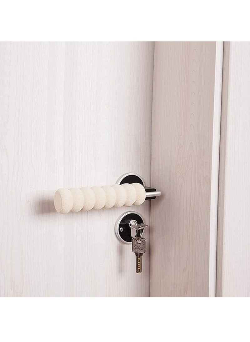 Oasisgalore 10 Packs White NBR Door Handle Anti-Collision Covers, Kids' Safety Foam Knob Protectors  - Image 2