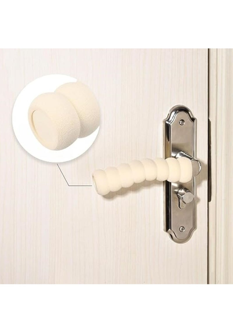 Oasisgalore 10 Packs White NBR Door Handle Anti-Collision Covers, Kids' Safety Foam Knob Protectors  - Image 3