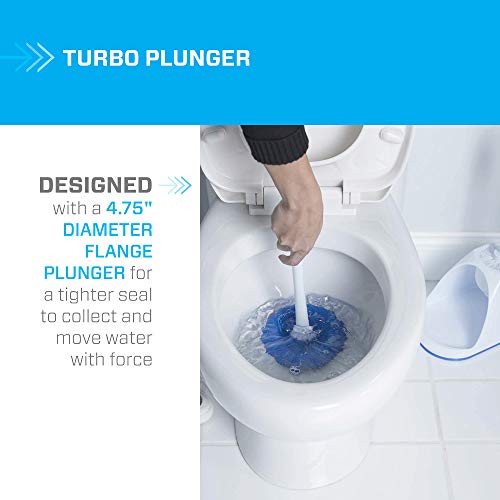 Mr Clean Mr. Clean Toilet Plunger and Bowl Brush Combo with Caddy, 3-Piece Heavy-Duty Plunger, Toilet Brush, and Caddy Set, White/Blue - Image 4