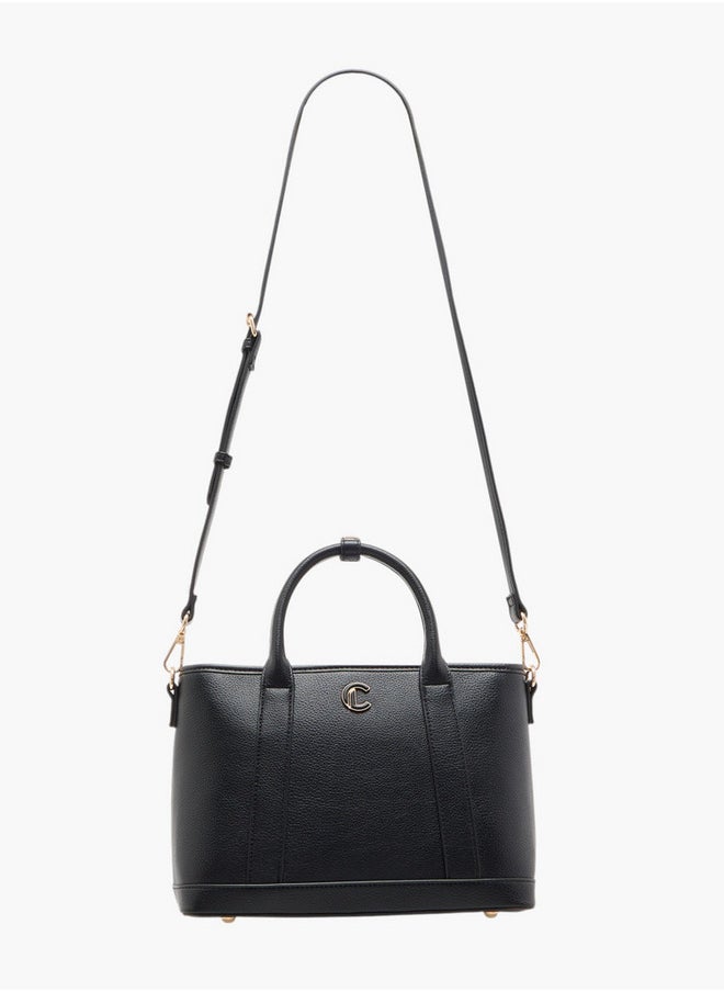 Le Confort Women's Textured Tote Bag with Double Handle and Zip Closure  - Image 2