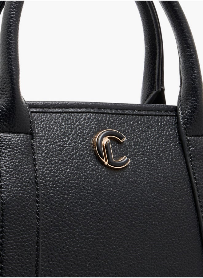 Le Confort Women's Textured Tote Bag with Double Handle and Zip Closure  - Image 4