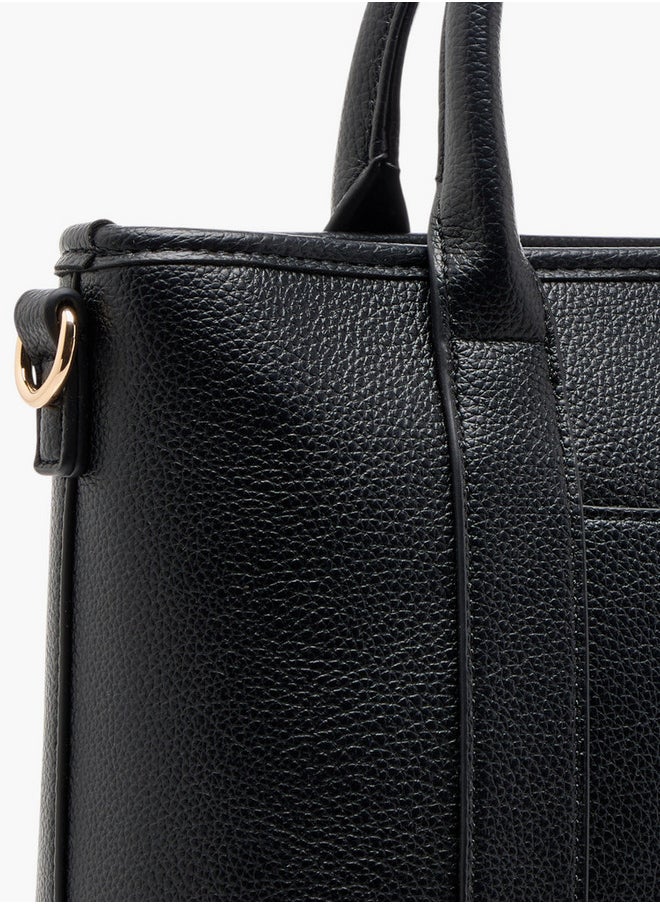 Le Confort Women's Textured Tote Bag with Double Handle and Zip Closure  - Image 5