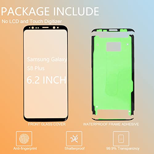 Agzssl Original Samsung Galaxy S8 Plus Front Glass Repair Kit Screen Replacement Outer Glass Screen incl Waterpoof Frame Adhesive,Repair Glue and Lamp Tool Kit(No Digitizer,No LCD) 6.2 inch - Image 5