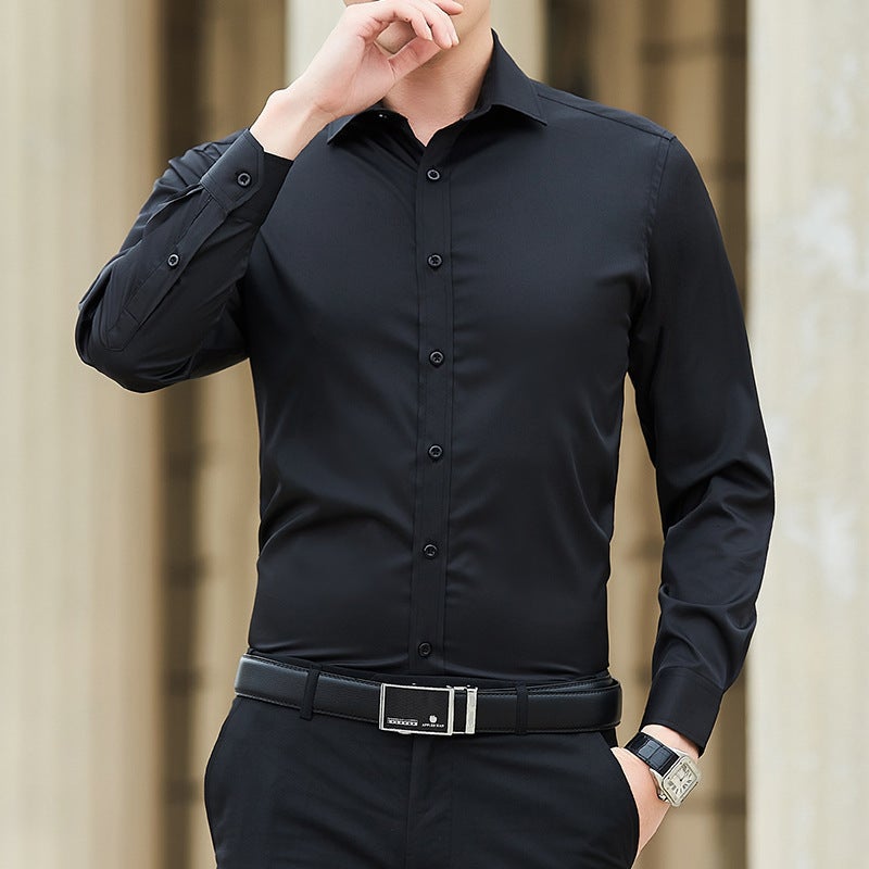 Trendy Men'S Professional Dress Suit With Long Sleeve White Shirt Men'S Korean Style Slim-Fit Business Casual Shirt - Image 5