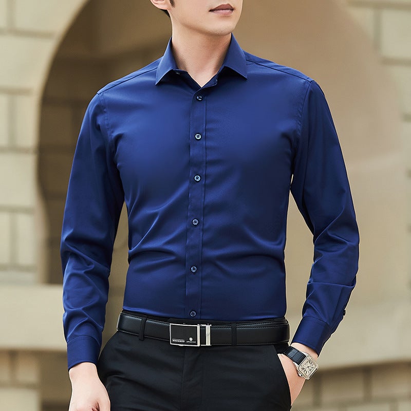 Trendy Men'S Professional Dress Suit With Long Sleeve White Shirt Men'S Korean Style Slim-Fit Business Casual Shirt - Image 1