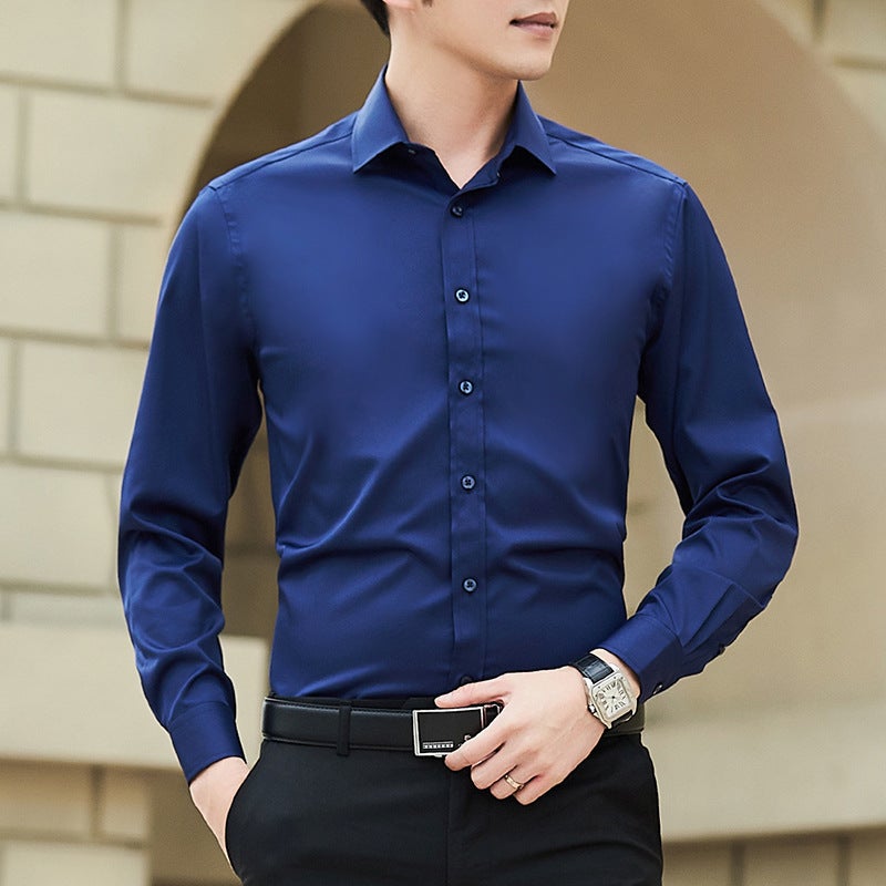 Trendy Men'S Professional Dress Suit With Long Sleeve White Shirt Men'S Korean Style Slim-Fit Business Casual Shirt - Image 4