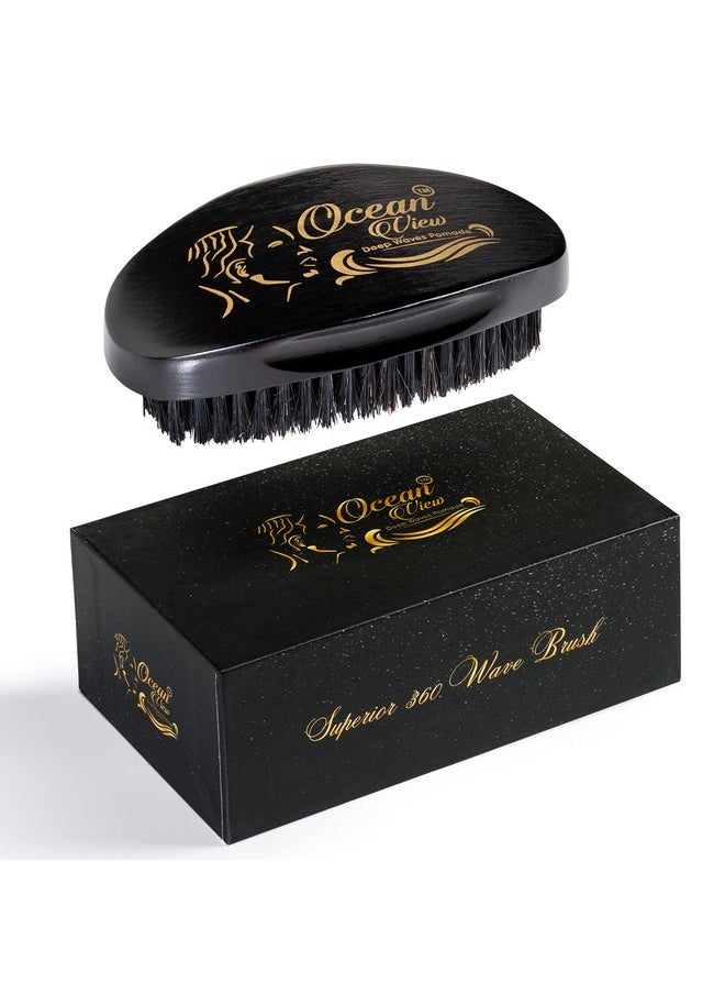 OCEAN VIEW DEEP WAVES POMADE - Wave Brush For Men 360 Waves Hair Brush With Medium Firm Bristles Helps Build 540 And 720 Waves Wooden Palm Brush Contoured For Maximum Control With Thumb Indentations - Image 1