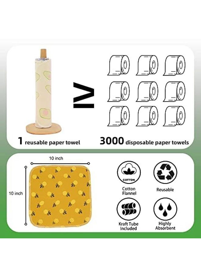 Simnice Reusable Paperless Paper Towels — Reusable Napkins Paperless Paper Towel, Washable Cotton Cloth Roll for Kitchen,25 Pack 10”x10”with Cardboard Roll  - Image 5