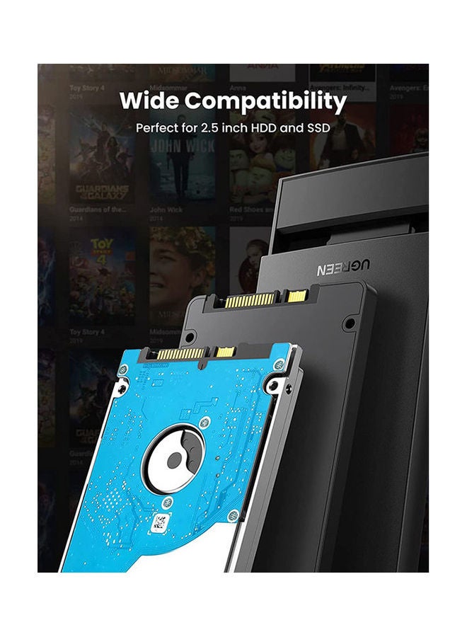 Ugreen External Hard Drive Enclosure USB 3.0 to SATA III Adapter for 2.5" SATA SSD HDD 9.5mm 7mm Hard Drive Case Housing with UASP Compatible for WD Seagate Toshiba Samsung Hitachi PS4 Xbox - Image 2