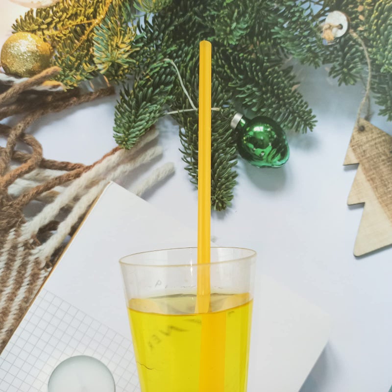 YAOSHENG200PCS 10.2 Inches Disposable Decorative Orange Plastic Straws for Birthday Wedding Cocktail Party Supplies (0.23 * 10.2inch) (Orange) - Image 3