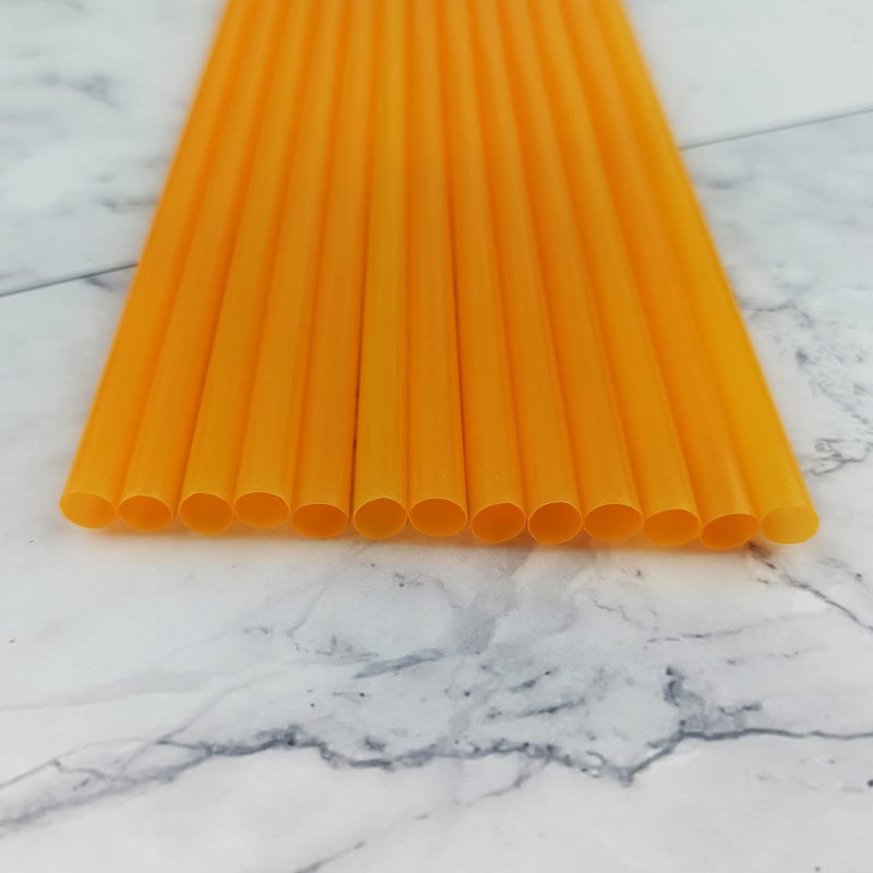 YAOSHENG200PCS 10.2 Inches Disposable Decorative Orange Plastic Straws for Birthday Wedding Cocktail Party Supplies (0.23 * 10.2inch) (Orange) - Image 5