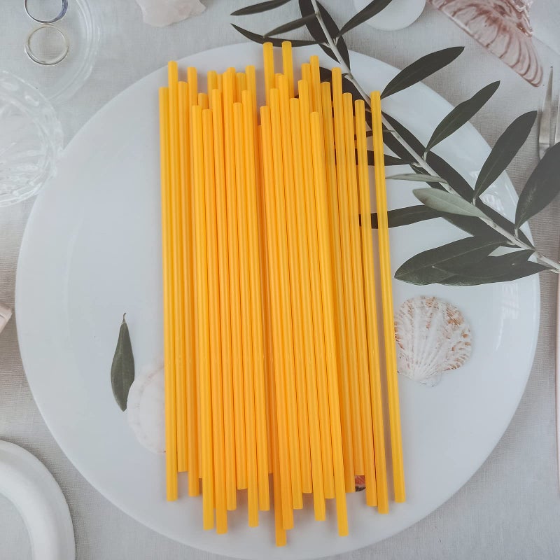 YAOSHENG200PCS 10.2 Inches Disposable Decorative Orange Plastic Straws for Birthday Wedding Cocktail Party Supplies (0.23 * 10.2inch) (Orange) - Image 4