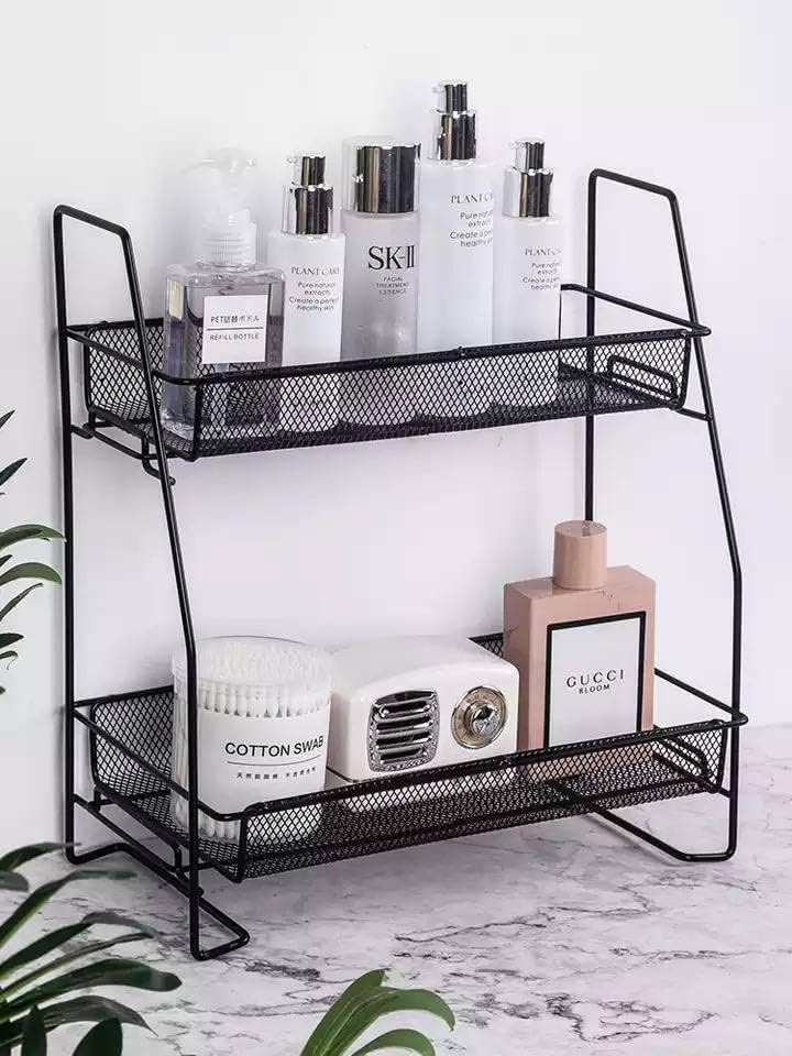 AST& Multi - Use Metal Organizer with 2 Doors - Bathroom Shampoo - Kitchen Spice - Black - Image 4