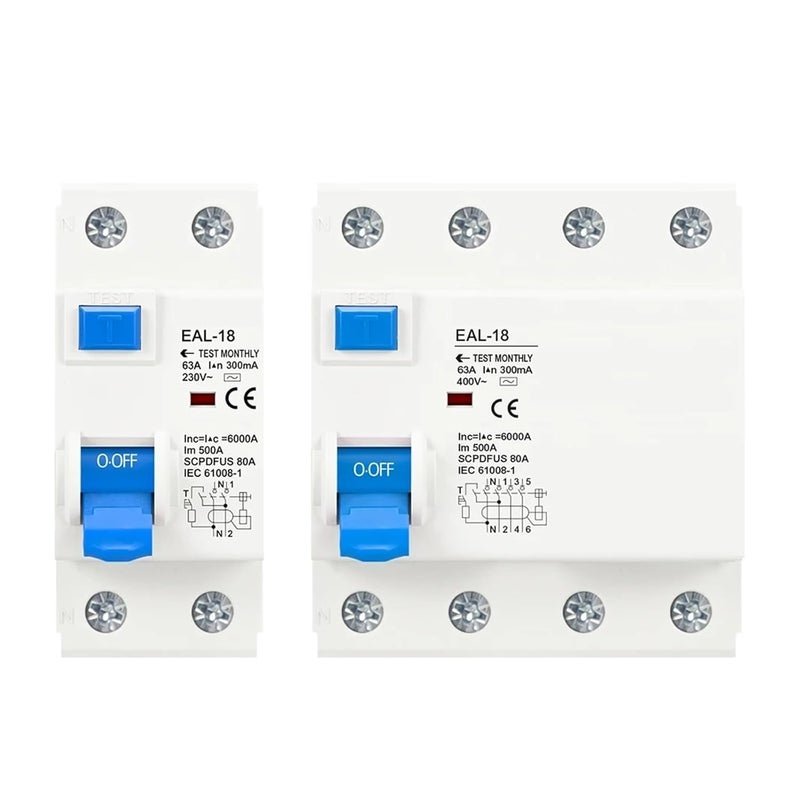 4P 40A AC Type RCCB Electromagnetic Residual Current Circuit Breaker Safety Switch - Image 1