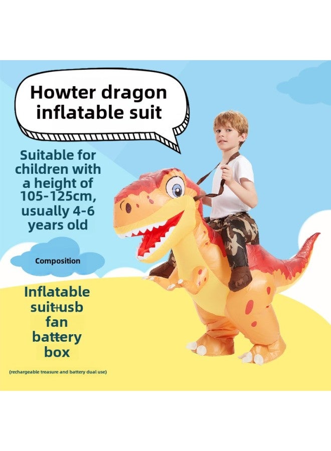 Funny Dress Funny Funny Dress Animal Mount Triceratops Dinosaur Children Inflatable Clothes Year Gift-Color:Howte Dragon—children  - Image 1