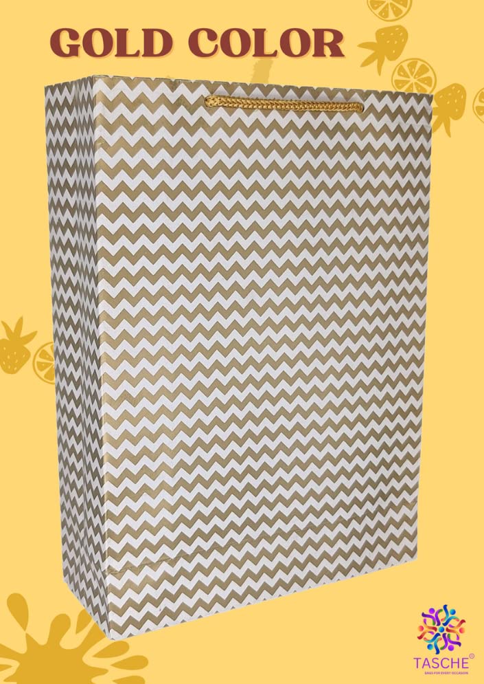 TASCHE Gold Waves and Gold Chakras Design Printed Assorted Gift Paper Bags | Gift Bags for Return gifts, and Birthday Holliday presents (11 * 8 * 3 Inches) (Pack of 80) - Image 2