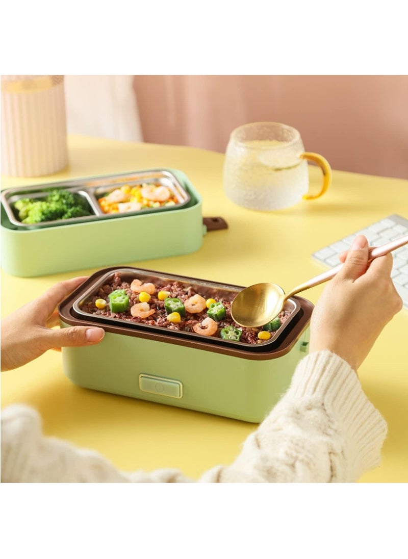 Generic - Electric Lunch Box,1.2L 3-Layer Insulation Heating Lunch Boxes,Portable Food Warmer,110V-240V Car Home Work School Use,Seals Leak Proof (Color : Green) - Image 1