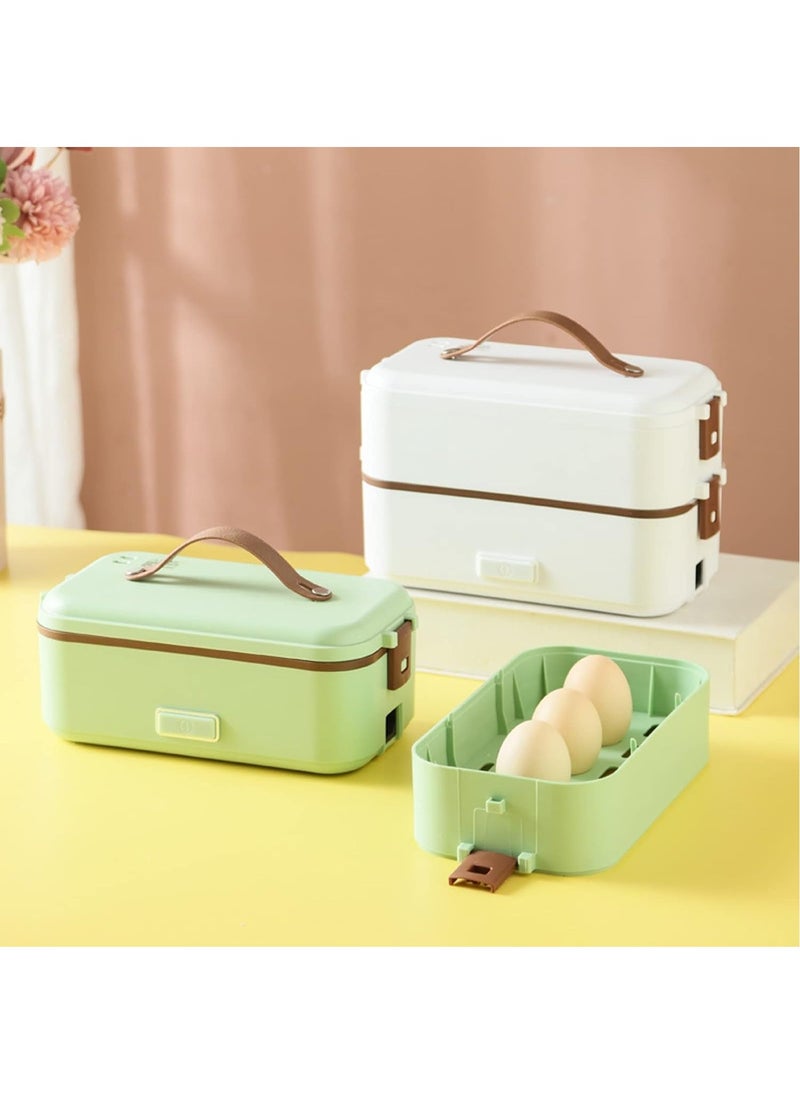 Generic - Electric Lunch Box,1.2L 3-Layer Insulation Heating Lunch Boxes,Portable Food Warmer,110V-240V Car Home Work School Use,Seals Leak Proof (Color : Green) - Image 1