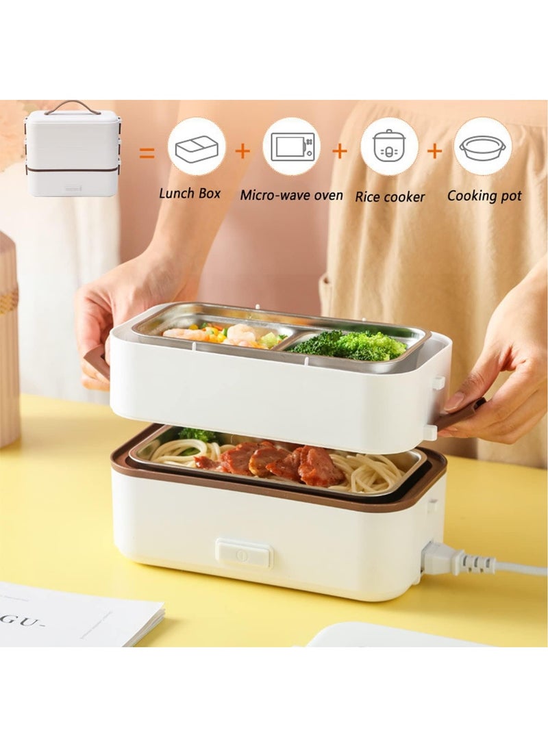 Generic - Electric Lunch Box,1.2L 3-Layer Insulation Heating Lunch Boxes,Portable Food Warmer,110V-240V Car Home Work School Use,Seals Leak Proof (Color : Green) - Image 1
