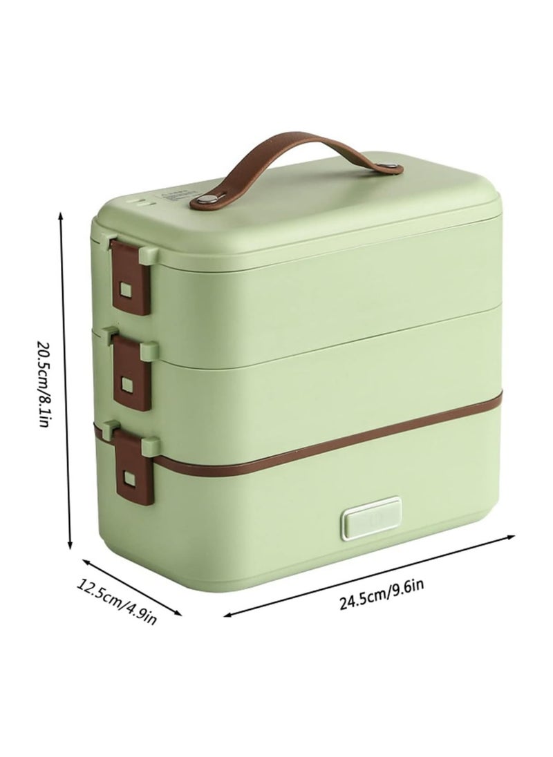 Generic - Electric Lunch Box,1.2L 3-Layer Insulation Heating Lunch Boxes,Portable Food Warmer,110V-240V Car Home Work School Use,Seals Leak Proof (Color : Green) - Image 1