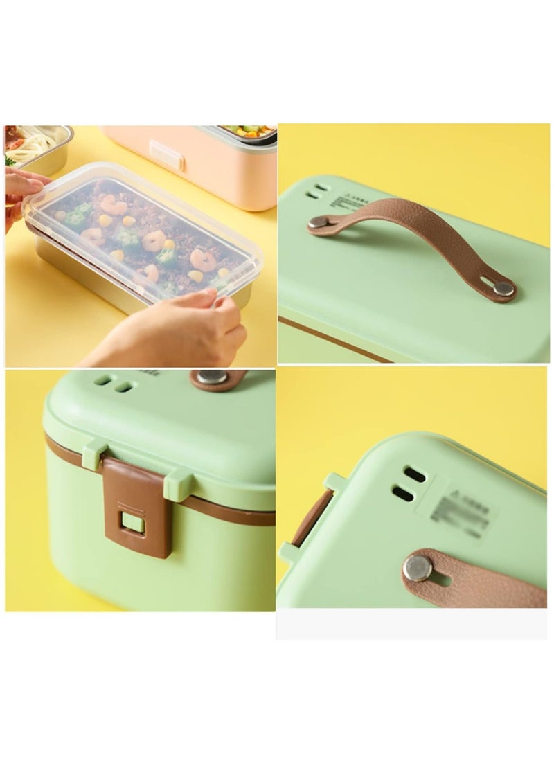 Generic - Electric Lunch Box,1.2L 3-Layer Insulation Heating Lunch Boxes,Portable Food Warmer,110V-240V Car Home Work School Use,Seals Leak Proof (Color : Green) - Image 1