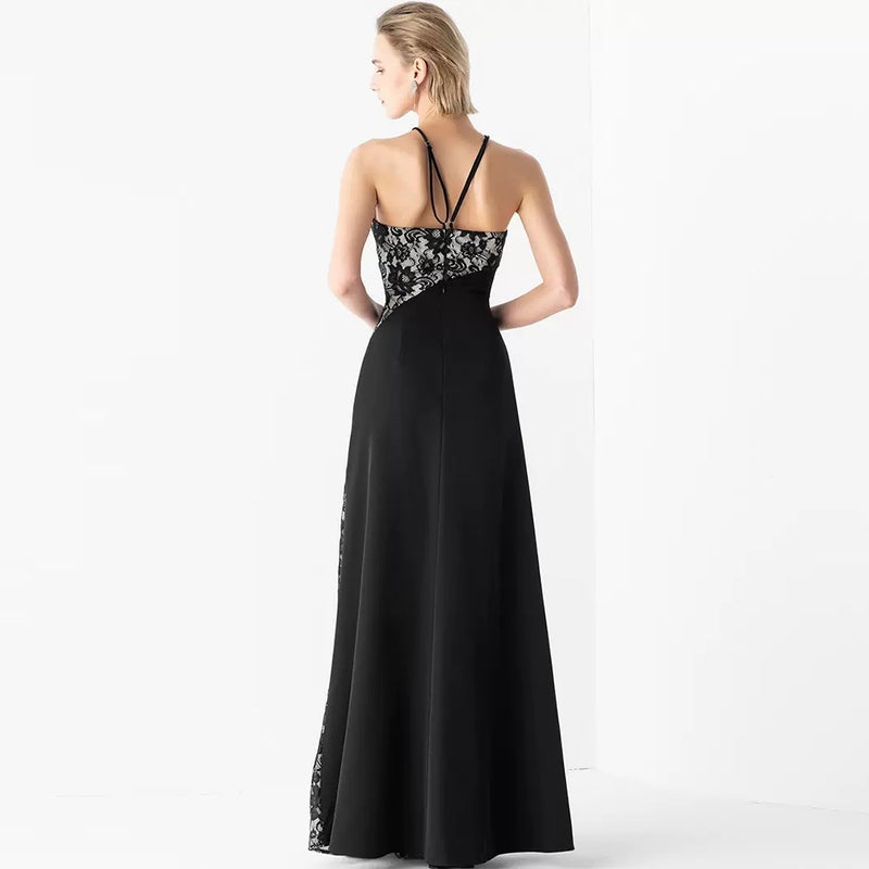 2022 New Selling Romantic And Unruly Black Long Backless Stitching Evening Ceremony - Image 3