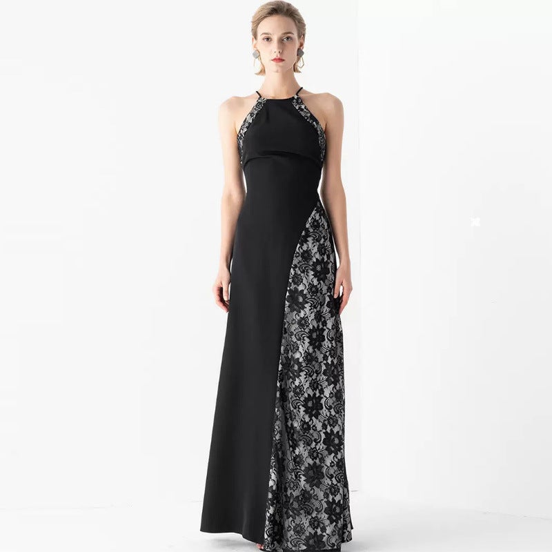 2022 New Selling Romantic And Unruly Black Long Backless Stitching Evening Ceremony - Image 2