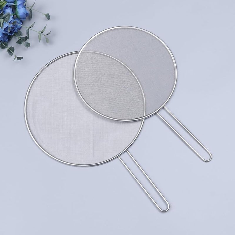 Fine Mesh Oil Splatter Guard Lid Cover For Kitchen Frying Pan Protection 2Pcs - Image 4