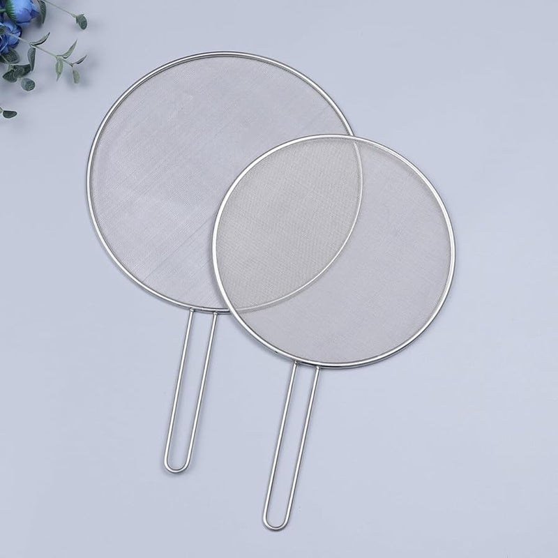 Fine Mesh Oil Splatter Guard Lid Cover For Kitchen Frying Pan Protection 2Pcs - Image 3