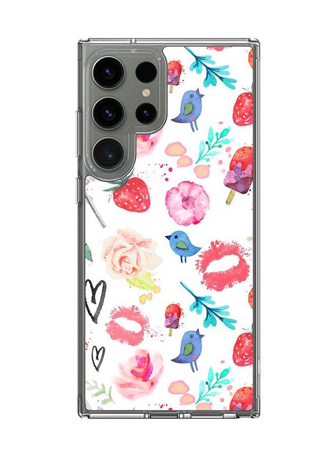 Stylizedd Classic Clear Case for Samsung Galaxy S25 Ultra , Hybrid Soft Case Flexible Edges TPU PC Gel Thin Transparent Cover - Summer Fever Full Print - Image 1