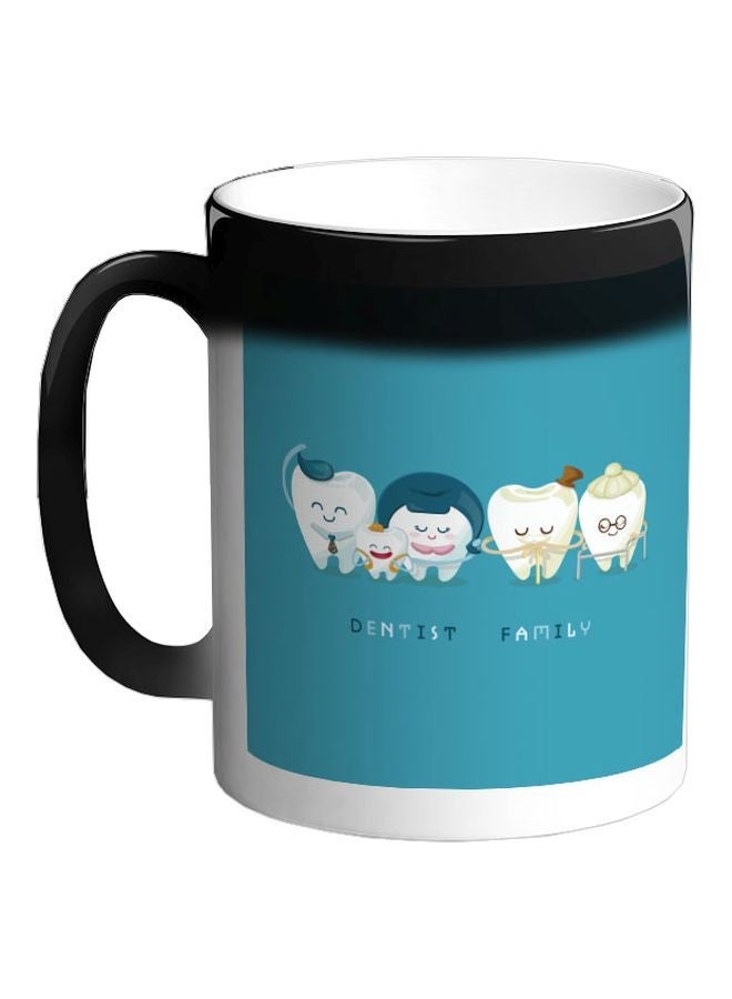 RYN Family Teeth Printed Colour Changing Coffee Mug Black 11ounce