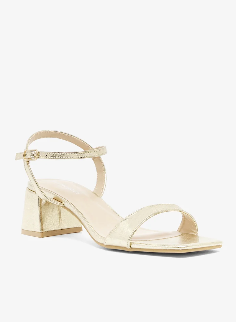 GLAMOROUS Casual Ankle Strap Heeled Sandals