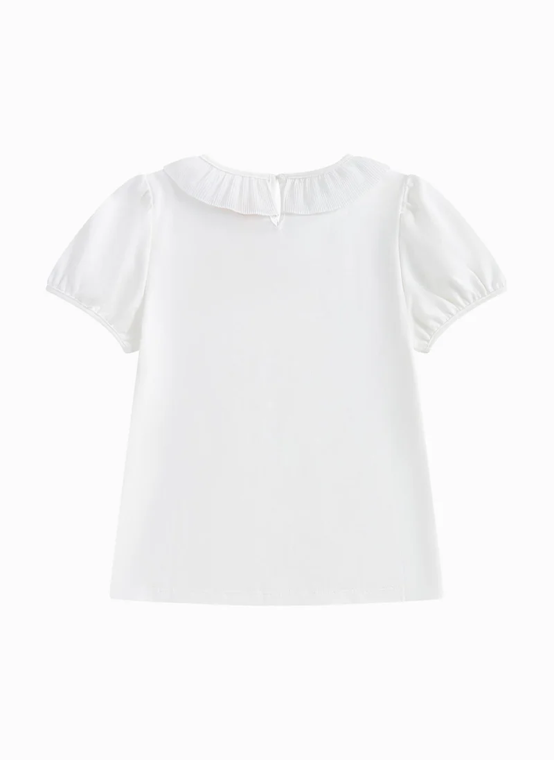 Balabala Kids Girl Round V-Neck Short-Sleeved T-Shirt