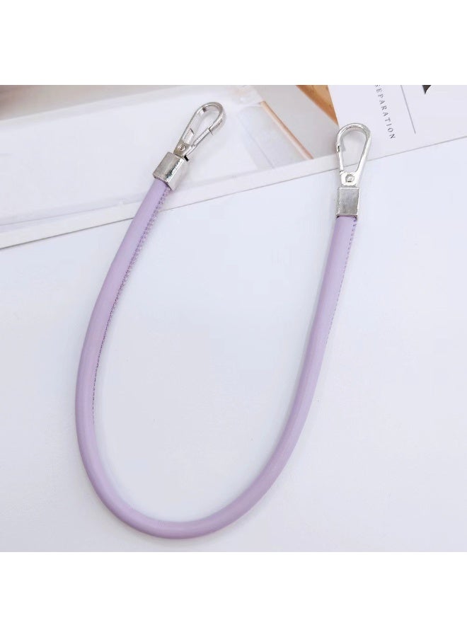 NIBEMINENT Beaded Phone Lanyard, Anti Lost Removable Wrist Strap, Leather Rope Bracelet Pendant, Phone Keychain Lanyard,K2155/Purple