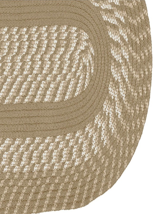 Better Trends Newport Braid Collection is Durable and Stain Resistant Reversible Indoor Utility Rug 100% Polypropylene in Vibrant Colors, 42" x 66" Oval, Tan - Image 2